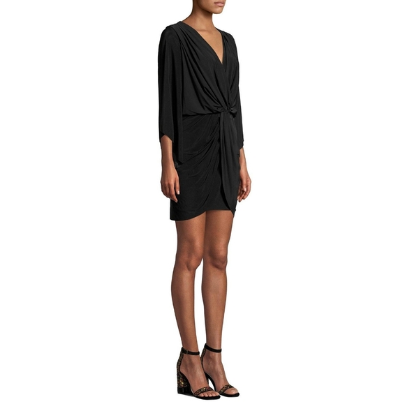 Misa Los Angeles Draped Teget Fluid Stretch Witchycore Dress - Picture 6 of 13